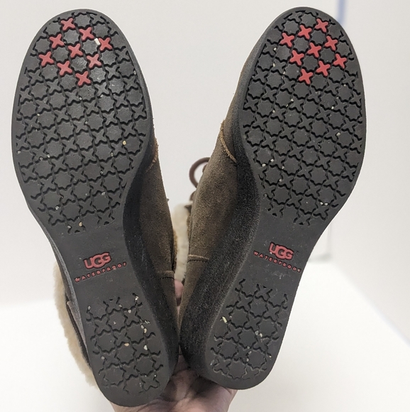 UGG Waterproof Leather Wedge Boots - Picture 13 of 16